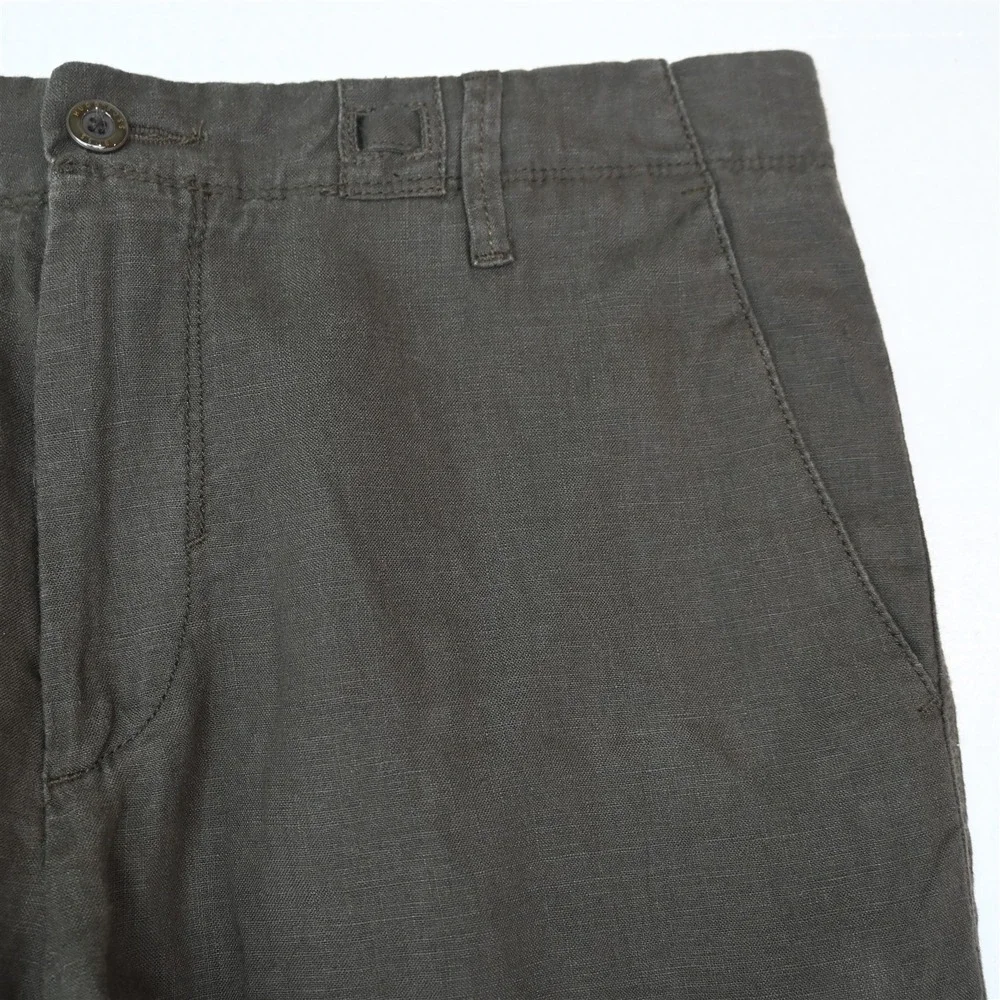 Hugo Boss 34x32 Brown 100% Linen Floyd Straight Drawstring Beach Wedding Pants